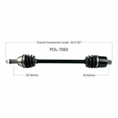 WIDE OPEN OE Replacement CV Axle for POL 60 INCH REAR L/R RZR/GENERAL EPS 15-17 POL-7060